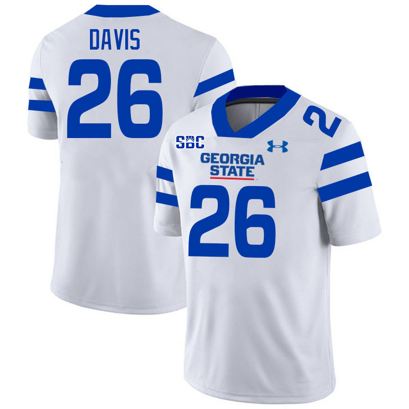 Georgia State Panthers #26 Aaron Davis College Football Jerseys Stitched-White